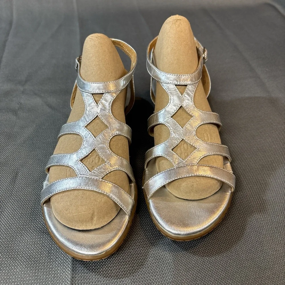 Söfft Rio II women’s leather strappy silver sandals size 9 - Picture 2 of 7